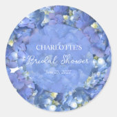 Sticker Rond Fleurs d'Hydrangea Bleu Personnalisées pour la Mar (Devant)