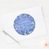 Sticker Rond Fleurs d'Hydrangea Bleu Personnalisées pour la Mar (Enveloppe)