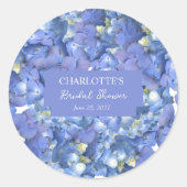 Sticker Rond Fleurs d'Hydrangea Bleu Personnalisées pour la Mar (Devant)