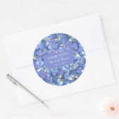Sticker Rond Fleurs d'Hydrangea Bleu Personnalisées pour la Mar (Enveloppe)