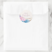 Sticker Rond Fleurs d'Hydrangea & Cadeau de Mariage de Printemp (Sac)