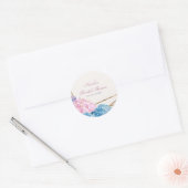 Sticker Rond Fleurs d'Hydrangea & Cadeau de Mariage de Printemp (Enveloppe)