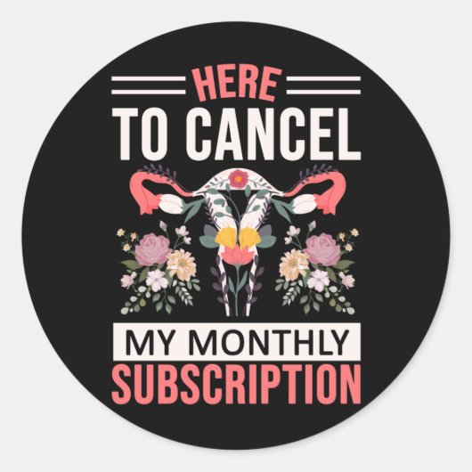 Sticker Rond Fleurs d'hystérectomie amusantes Suppression d'uté (Devant)