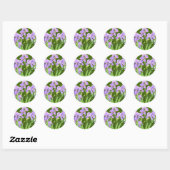 Sticker Rond Fleurs d'Iris (Feuille)