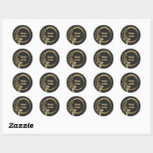 Sticker Rond Fleurs d'or Classy Joyeux Purim (Feuille)
