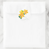 Sticker Rond Fleurs d'orange et de jaune (Sac)