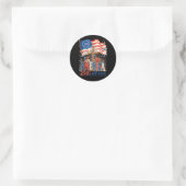 Sticker Rond Fleurs du 250e anniversaire des États-Unis d'Améri (Sac)