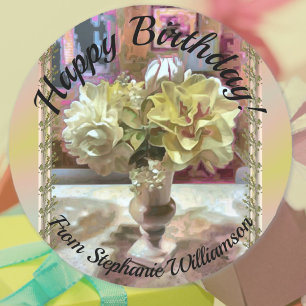 Sticker Rond Fleurs du premier printemps Anniversaire PCM1