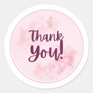 Sticker Rond Fleurs Élégantes « Merci »