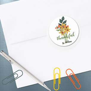 Sticker Rond Fleurs enroulées automne personnalisées 'reconnais