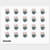 Sticker Rond Fleurs et brasseries Conception - Graphique floral (Feuille)