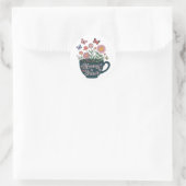Sticker Rond Fleurs et brasseries Conception - Graphique floral (Sac)