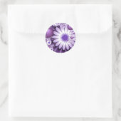 Sticker Rond Fleurs et cœurs abstraits de l'amour fractal (Sac)