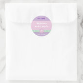 Sticker Rond Fleurs et Coeurs "C'est une fille" Faire-part (Sac)