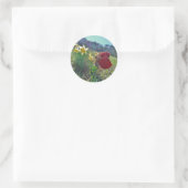 Sticker Rond Fleurs et fleurs jaunes (Sac)