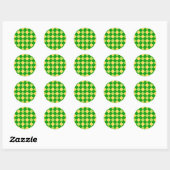 Sticker Rond Fleurs et Jacquard (Feuille)