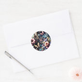 Sticker Rond Fleurs et papillons de printemps antiques (Enveloppe)