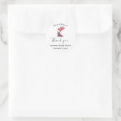 Sticker Rond Fleurs et Prosecco Fête de mariage floral rose  (Sac)