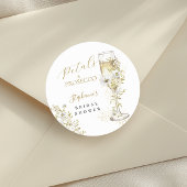 Sticker Rond Fleurs et Prosecco Fleurs sauvages Enterrement de