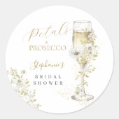 Sticker Rond Fleurs et Prosecco Wildflowers Enterrement de Vie (Devant)
