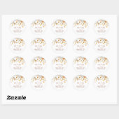 Sticker Rond Fleurs exotiques en terre cuite Boho Mariage botan (Feuille)