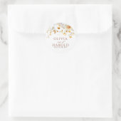 Sticker Rond Fleurs exotiques en terre cuite Boho Mariage botan (Sac)