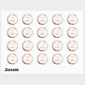 Sticker Rond Fleurs exotiques en terre cuite Boho Mariage botan (Feuille)