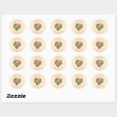 Sticker Rond Fleurs Fantaisistes dans un Pot de Fleurs pour la (Feuille)