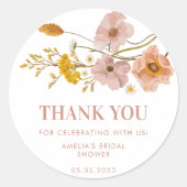 Sticker Rond Fleurs Fantaisistes et Bohèmes (Devant)