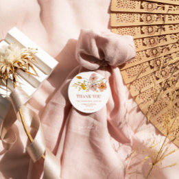 Sticker Rond Fleurs Fantaisistes et Sauvages, Fleurs Bohèmes