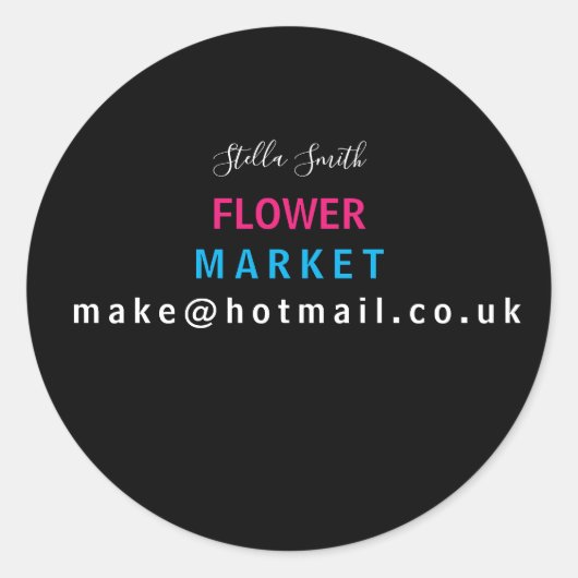 Sticker Rond Fleurs, fleuriste, créateur de marché (Devant)