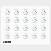 Sticker Rond Fleurs Fleurs sauvages de Cornflowers Mariage d'aq (Feuille)