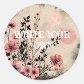 Sticker Rond Fleurs florales (Devant)