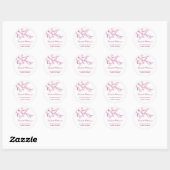 Sticker Rond Fleurs florales de cerisier rose blanc (Feuille)