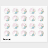 Sticker Rond Fleurs florales Mariage Enregistrer la date (Feuille)