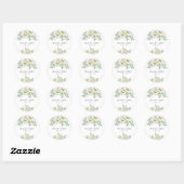 Sticker Rond Fleurs fraîches - Mariage (Feuille)