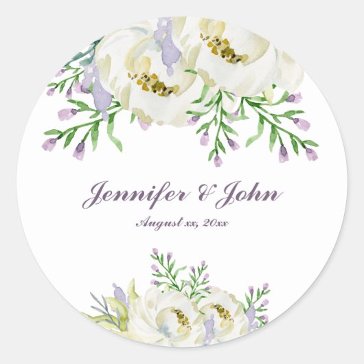 Sticker Rond Fleurs fraîches - Mariage (Devant)