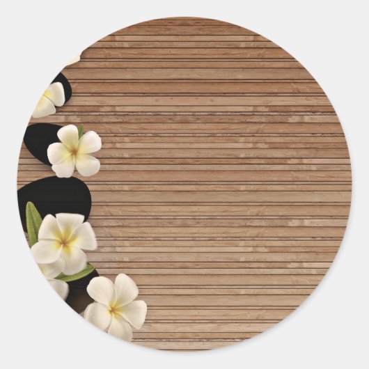 Sticker Rond Fleurs Frangipani blanches (Devant)