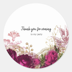 Sticker Rond Fleurs glam chic modernes pour toutes les occasion