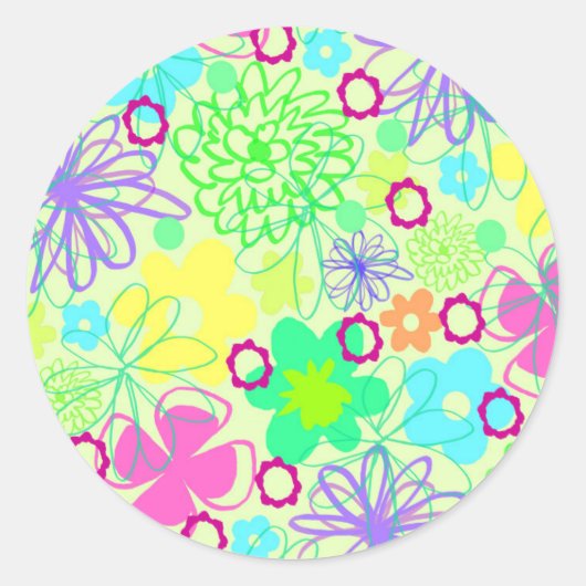 Sticker Rond Fleurs graphiques (Devant)
