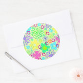 Sticker Rond Fleurs graphiques (Enveloppe)