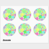 Sticker Rond Fleurs graphiques (Feuille)