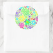 Sticker Rond Fleurs graphiques (Sac)