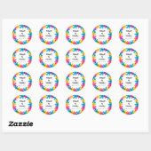 Sticker Rond Fleurs hippies brillantes et audacieuses Mariage d (Feuille)