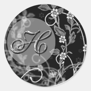 Sticker Rond Fleurs initiales