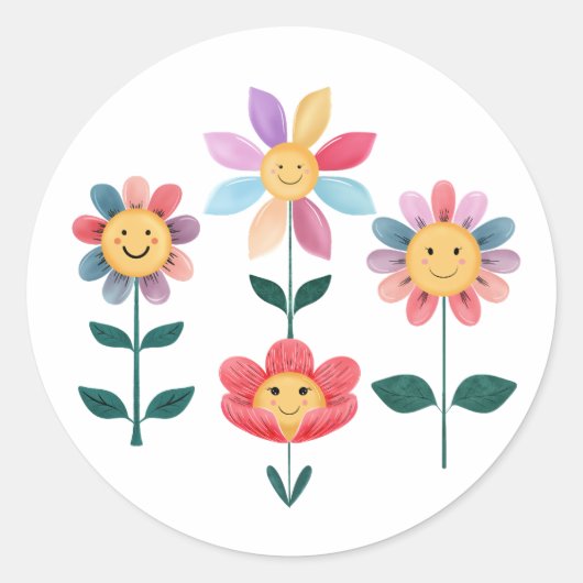 Sticker Rond Fleurs irky (Devant)