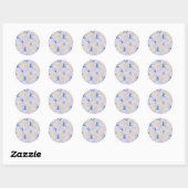 Sticker Rond fleurs japonaises (Feuille)