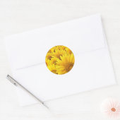 Sticker Rond Fleurs jaunes (Enveloppe)