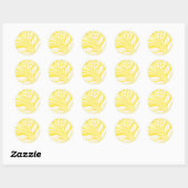 Sticker Rond fleurs jaunes (Feuille)