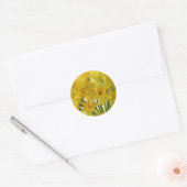 Sticker Rond Fleurs jaunes (Enveloppe)